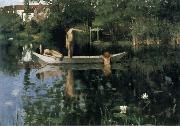 William Stott of Oldham The Bathing Place Sweden oil painting artist